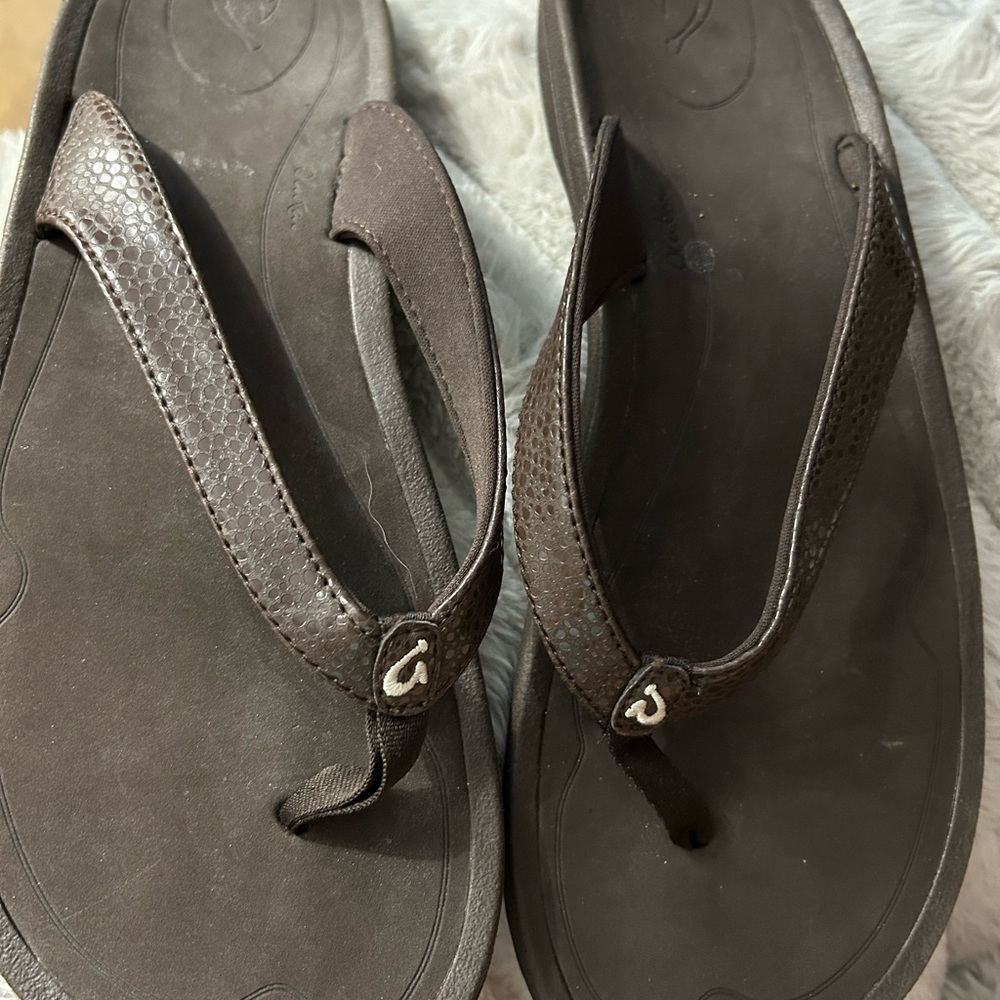 Okabashi Brown Sandals Comfortable Synthetic Footbed